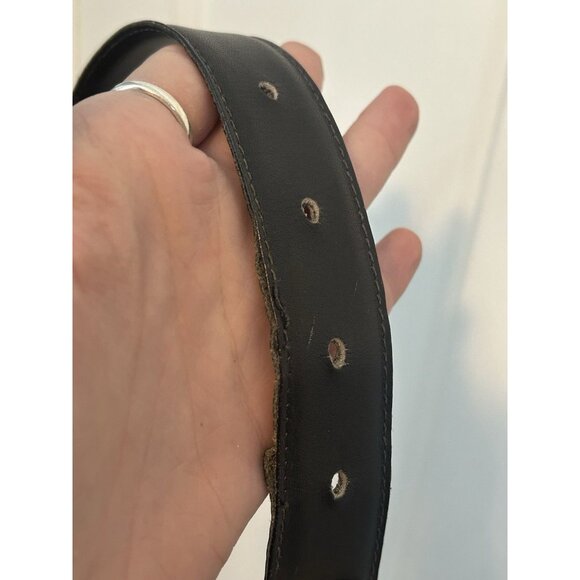 Gucci Vintage Two Tone GG Logo Black Leather Belt Gold Silver Buckle Size 85 cm main image 4